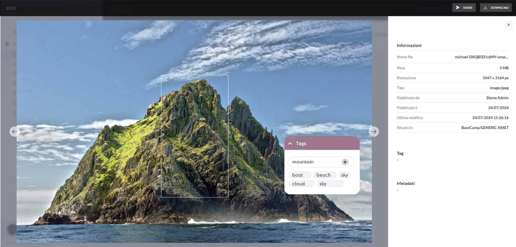 screenshot of BaseCamp DAM-PIM